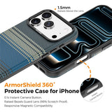 iPhone 18 Pro EIDERWOOD Deksel med Mønstret Kunstskinn Bakside – MagSafe Kompatibel - Blå