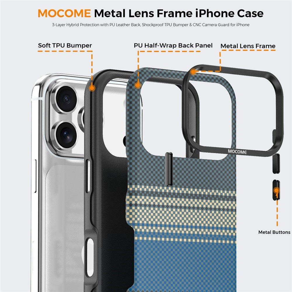 iPhone 18 Pro EIDERWOOD Deksel med Mønstret Kunstskinn Bakside – MagSafe Kompatibel - Blå