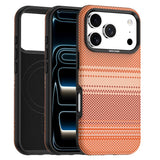 iPhone 18 Pro EIDERWOOD Deksel med Mønstret Kunstskinn Bakside – MagSafe Kompatibel - Oransje