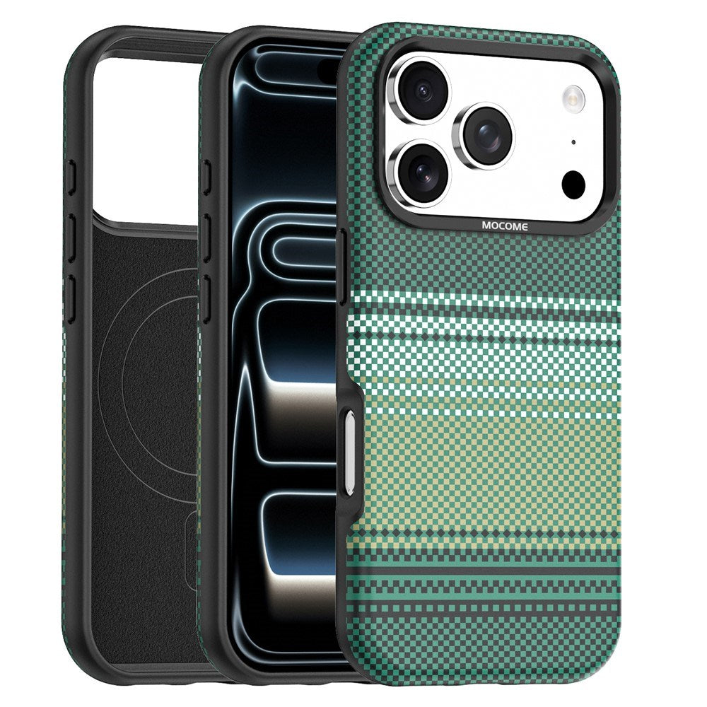 iPhone 18 Pro EIDERWOOD Deksel med Mønstret Kunstskinn Bakside – MagSafe Kompatibel - Grønn