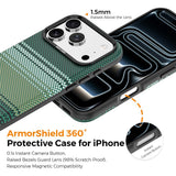 iPhone 18 Pro EIDERWOOD Deksel med Mønstret Kunstskinn Bakside – MagSafe Kompatibel - Grønn
