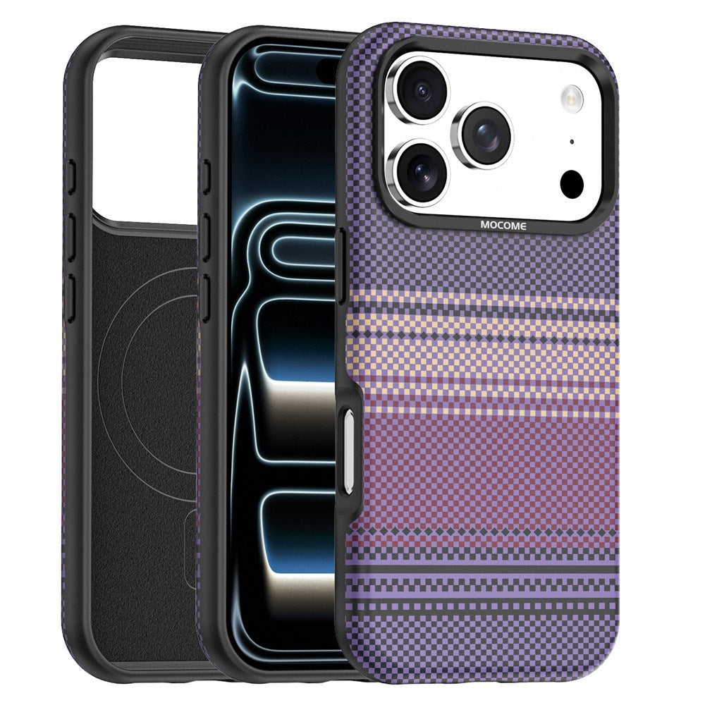 iPhone 18 Pro EIDERWOOD Deksel med Mønstret Kunstskinn Bakside – MagSafe Kompatibel - Lilla