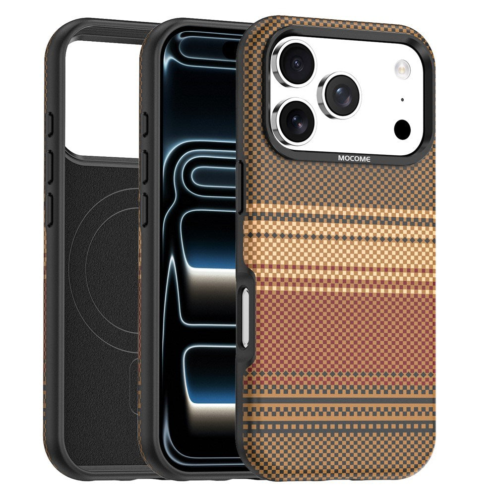 iPhone 18 Pro EIDERWOOD Deksel med Mønstret Kunstskinn Bakside – MagSafe Kompatibel - Brun