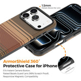 iPhone 18 Pro EIDERWOOD Deksel med Mønstret Kunstskinn Bakside – MagSafe Kompatibel - Brun