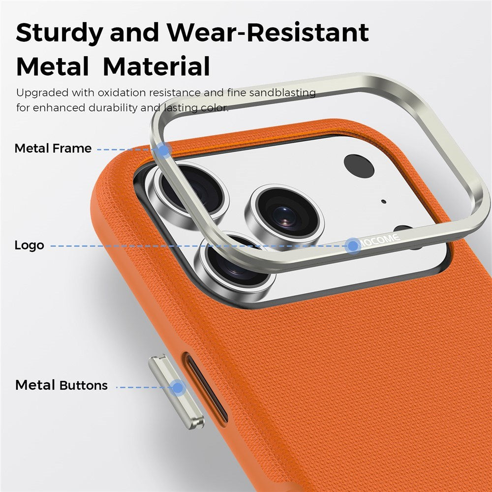 iPhone 18 Pro EIDERWOOD Kunstskinn Bak Deksel m. Avtakbar Kortholder - MagSafe Kompatibel - Oransje