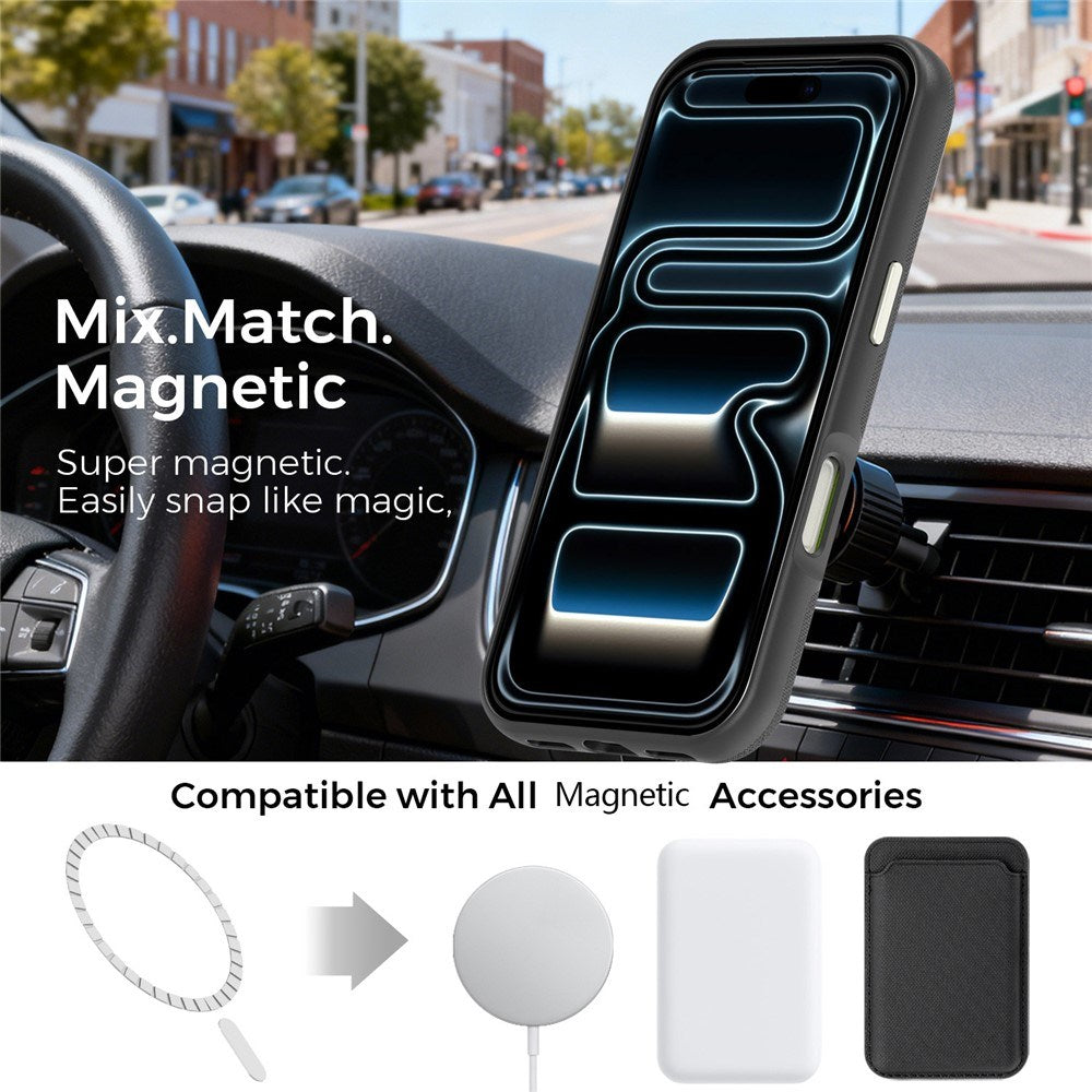 iPhone 18 Pro EIDERWOOD Kunstskinn Bak Deksel m. Avtakbar Kortholder - MagSafe Kompatibel - Svart