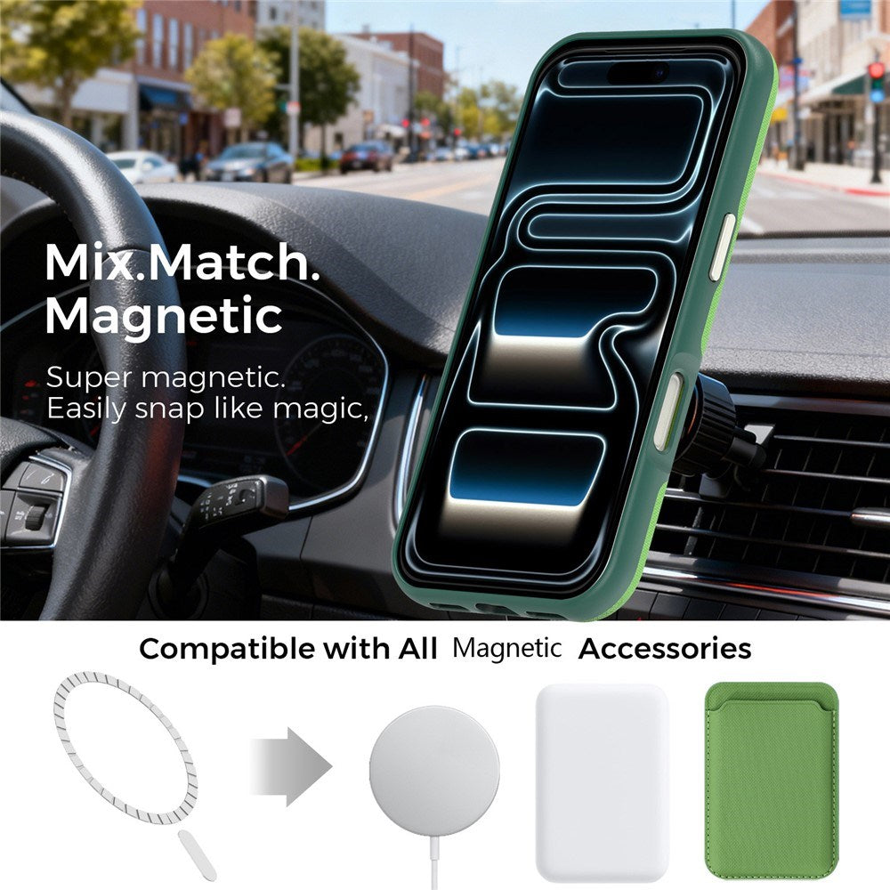 iPhone 18 Pro EIDERWOOD Kunstskinn Bak Deksel m. Avtakbar Kortholder - MagSafe Kompatibel - Grønn