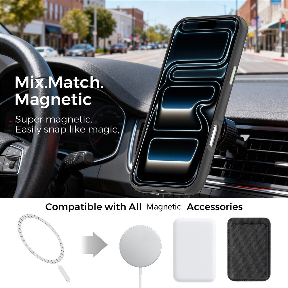 iPhone 18 Pro Max EIDERWOOD Kunstskinn Bak Deksel m. Avtakbar Kortholder - MagSafe Kompatibel - Svart