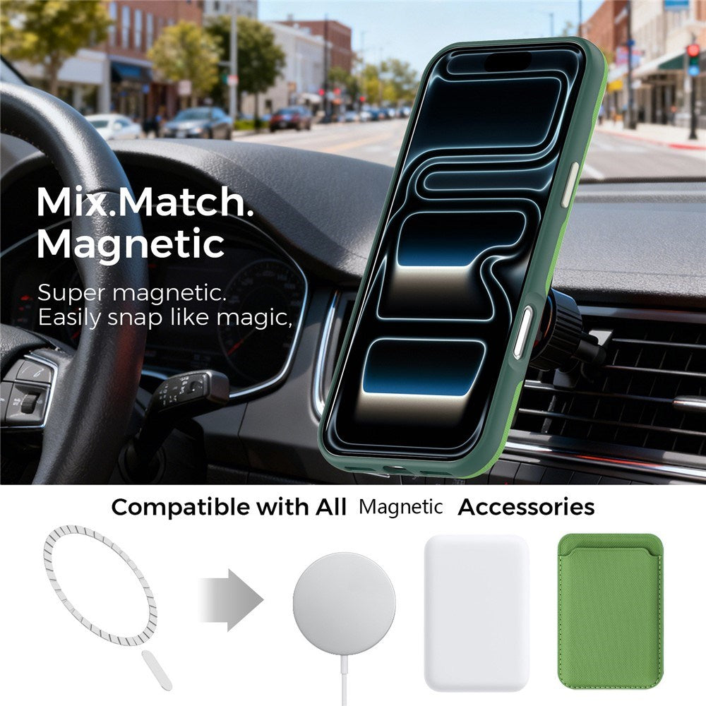 iPhone 18 Pro Max EIDERWOOD Kunstskinn Bak Deksel m. Avtakbar Kortholder - MagSafe Kompatibel - Grønn