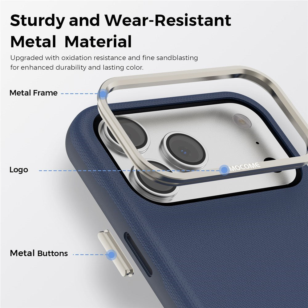 iPhone 18 Pro Max EIDERWOOD Kunstskinn Bak Deksel m. Avtakbar Kortholder - MagSafe Kompatibel - Blå