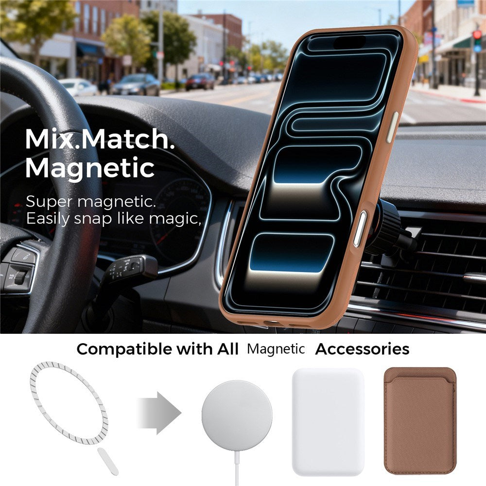 iPhone 18 Pro Max EIDERWOOD Kunstskinn Bak Deksel m. Avtakbar Kortholder - MagSafe Kompatibel - Brun