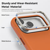 iPhone 18 Pro Max EIDERWOOD Kunstskinn Bak Deksel m. Avtakbar Kortholder - MagSafe Kompatibel - Oransje