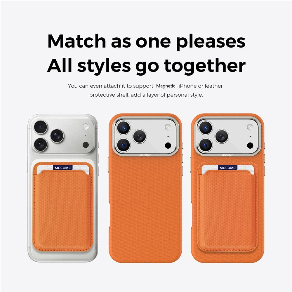 iPhone 18 Pro Max EIDERWOOD Kunstskinn Bak Deksel m. Avtakbar Kortholder - MagSafe Kompatibel - Oransje