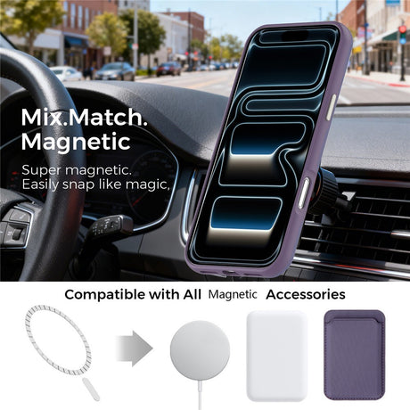 iPhone 18 Pro Max EIDERWOOD Kunstskinn Bak Deksel m. Avtakbar Kortholder - MagSafe Kompatibel - Lilla