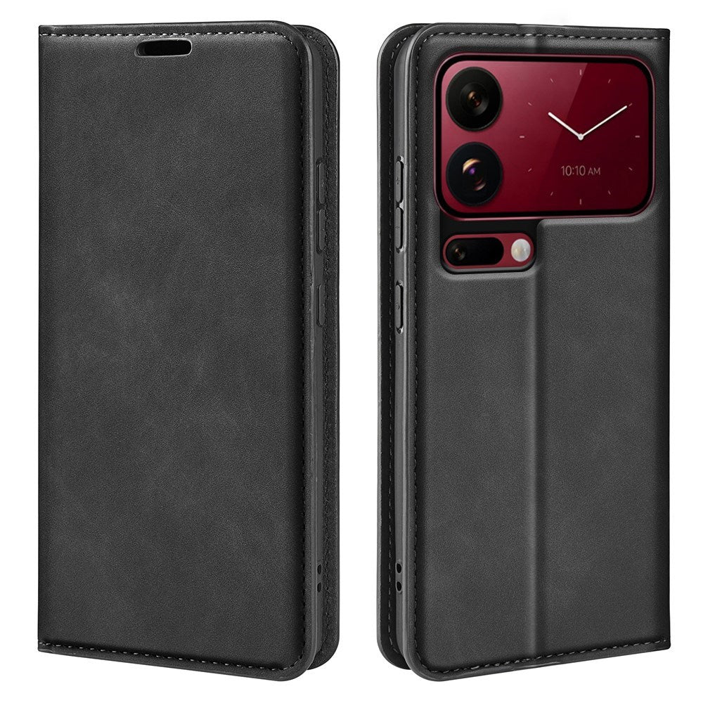 Xiaomi 18 Pro Max EIDERWOOD Flip Deksel i Kunstskinn med Lommebok og Stativfunksjon - Svart