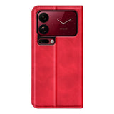Xiaomi 18 Pro EIDERWOOD Flip Deksel i Kunstskinn med Lommebok og Stativfunksjon - Rød