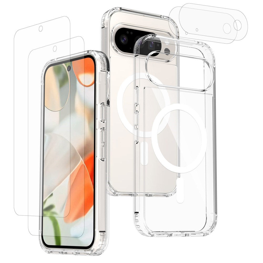Google Pixel 11 Pro Beskyttelsessett med 1 x MagSafe Deksel & 2 x Skjermbeskyttere & 2 x Kameralinseglass - Gjennomsiktig