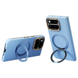 Google Pixel 11 Pro Fold ABEEL Hardt Soft-Touch Plast Deksel m. Kickstand - MagSafe Kompatibel - Lyseblå