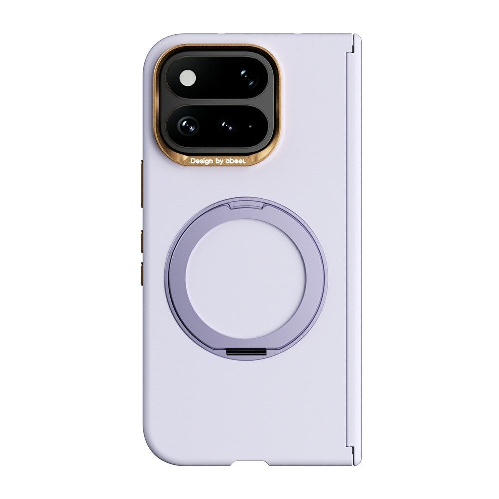 Google Pixel 11 Pro Fold ABEEL Hardt Soft-Touch Plast Deksel m. Kickstand - MagSafe Kompatibel - Lilla