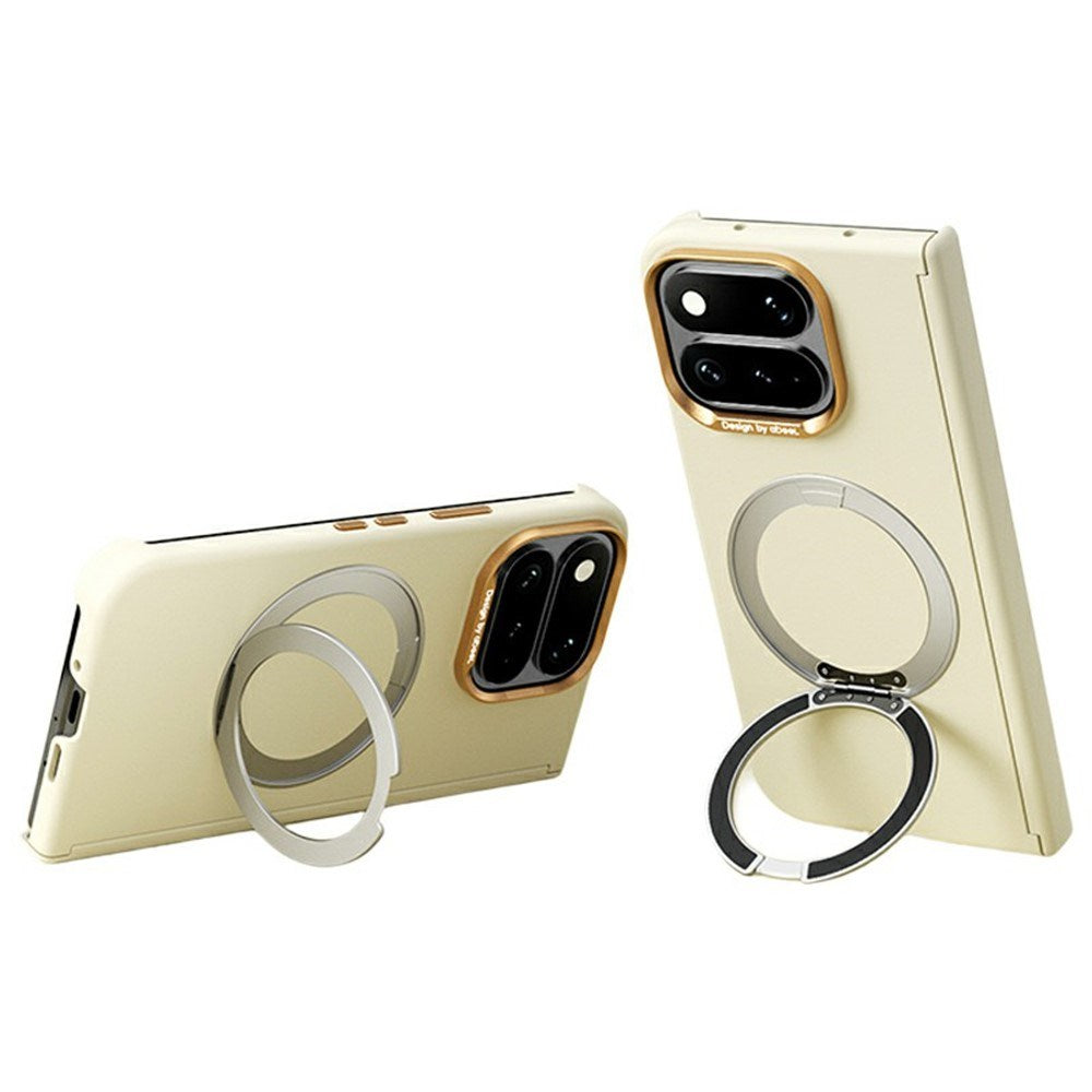 Google Pixel 11 Pro Fold ABEEL Hardt Soft-Touch Plast Deksel m. Kickstand - MagSafe Kompatibel - Gul