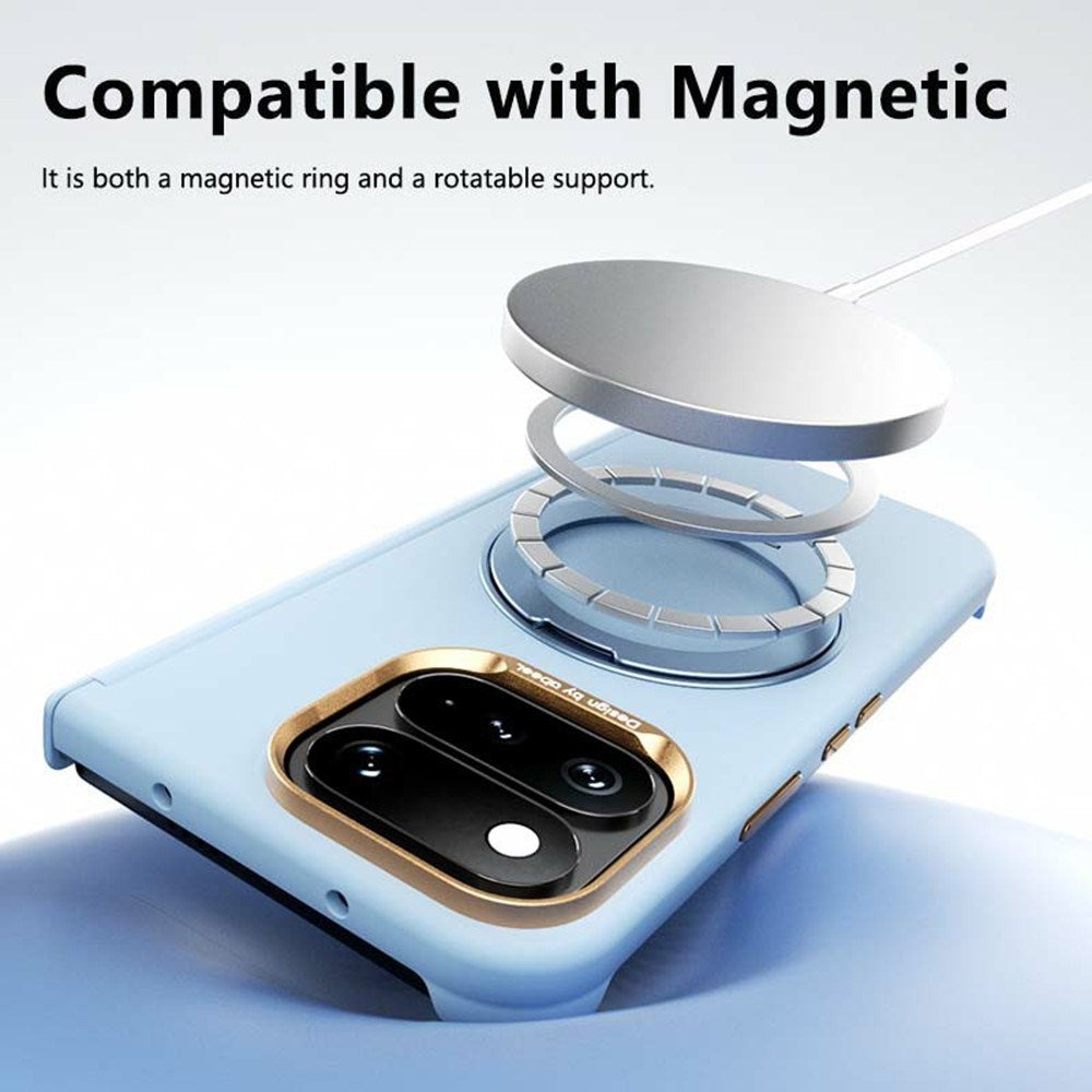 Google Pixel 11 Pro Fold ABEEL Hardt Soft-Touch Plast Deksel m. Kickstand - MagSafe Kompatibel - Gul