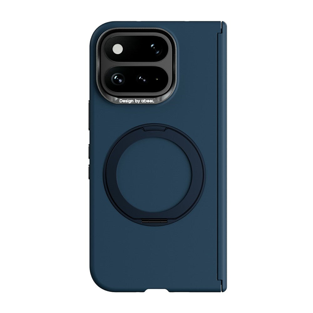 Google Pixel 11 Pro Fold ABEEL Hardt Soft-Touch Plast Deksel m. Kickstand - MagSafe Kompatibel - Mørkblå