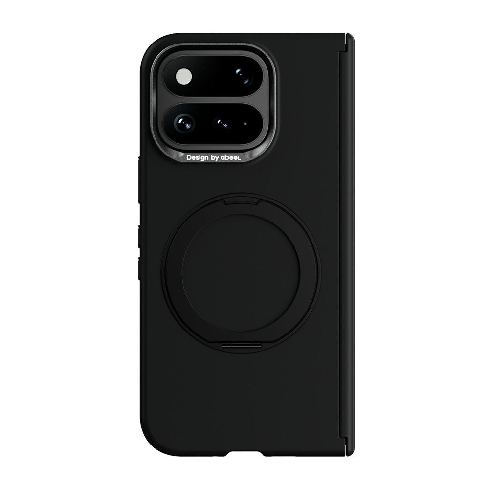 Google Pixel 11 Pro Fold ABEEL Hardt Soft-Touch Plast Deksel m. Kickstand - MagSafe Kompatibel - Svart