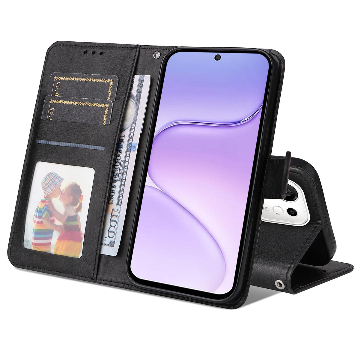 Honor 600 Smart EIDERWOOD Flip-deksel i kunstskinn – svart