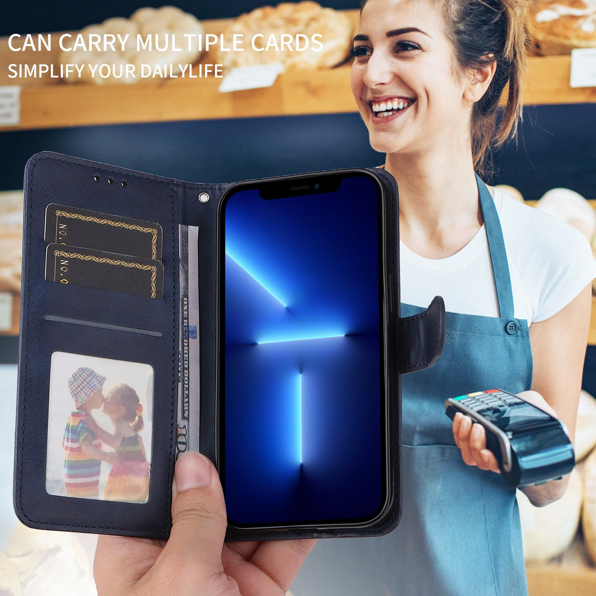 Honor 600 Smart EIDERWOOD flippdeksel i kunstskinn – blå