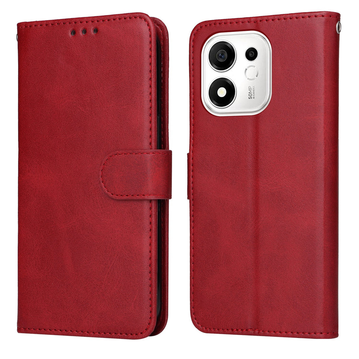 Honor 600 Smart EIDERWOOD Flip-deksel i kunstskinn – rødt