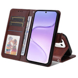 Honor 600 Smart EIDERWOOD Flip-deksel i kunstskinn – brunt