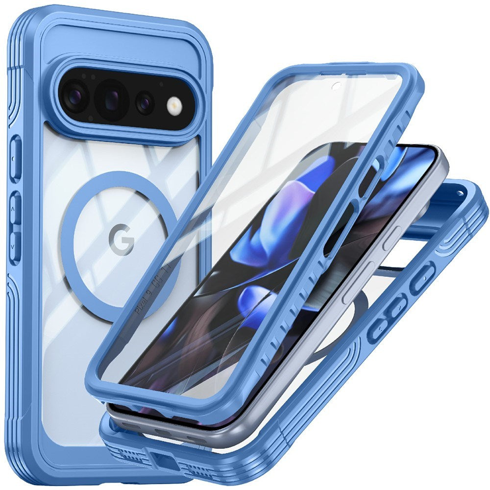 Google Pixel 11 Pro XL Støtsikkert Deksel med Innebygd Skjermbeskytter - Gjennomsiktig / Blå