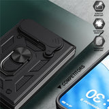 iPhone Fold EIDERWOOD Hybrid Håndverker Deksel m. Kickstand & Cam Slider - Rød