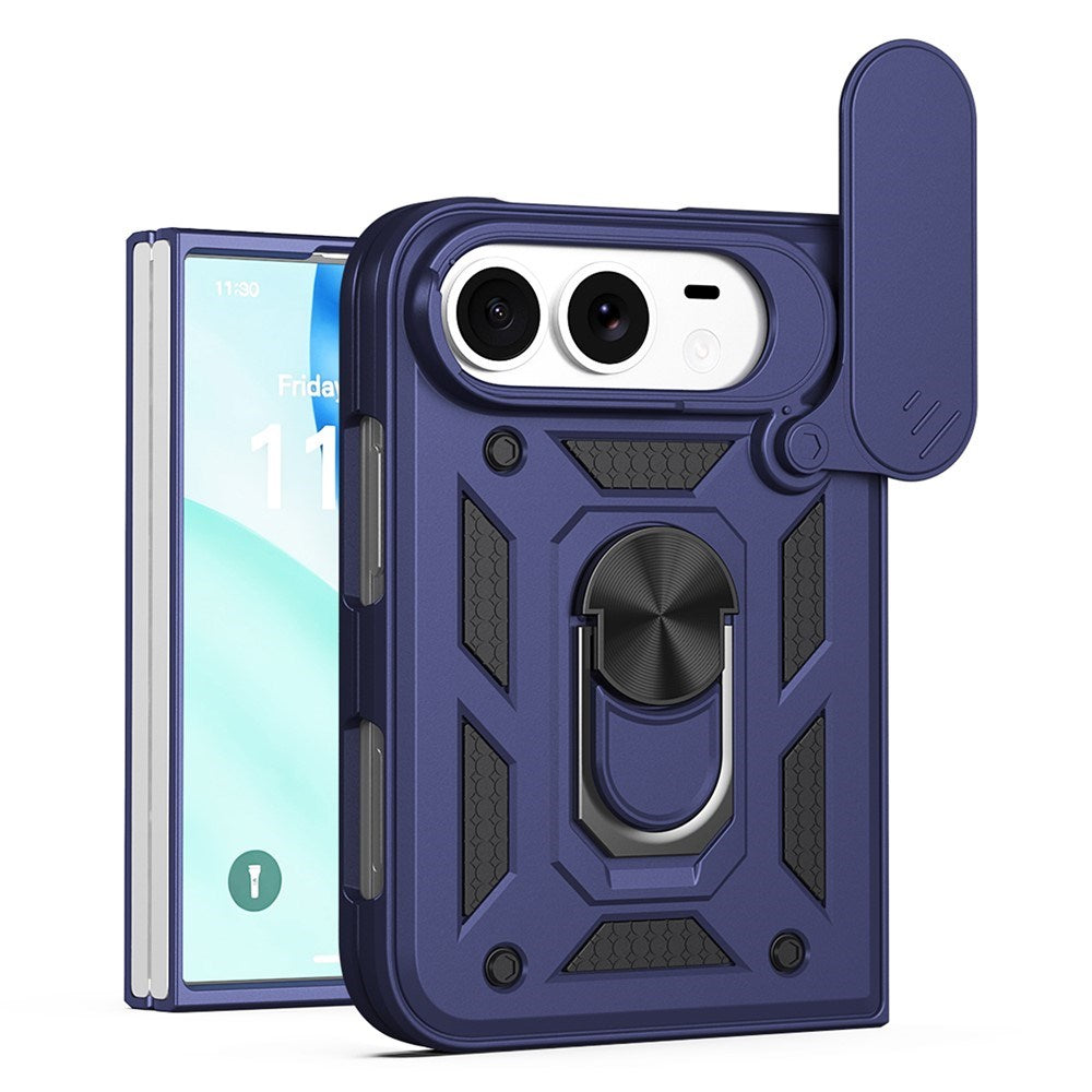 iPhone Fold EIDERWOOD Hybrid Håndverker Deksel m. Kickstand & Cam Slider - Blå
