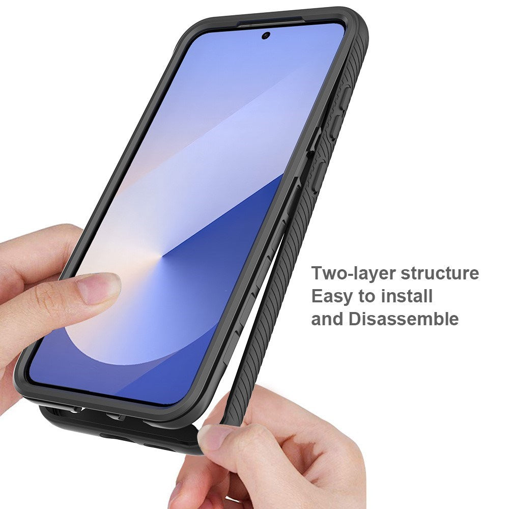 Samsung Galaxy S26 FE / S25 FE EIDERWOOD Hybrid Deksel med Innebygd Skjermbeskyttelse - Gjennomsiktig / Svart