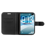 iPhone Fold EIDERWOOD Kunstskinn Flip Deksel m. Kortholder & Ståfunksjon - Svart