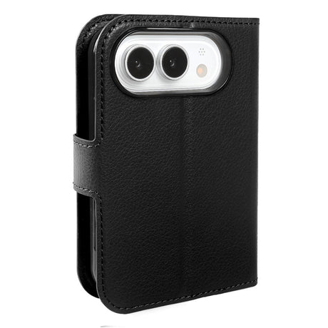 iPhone Fold EIDERWOOD Kunstskinn Flip Deksel m. Kortholder & Ståfunksjon - Svart