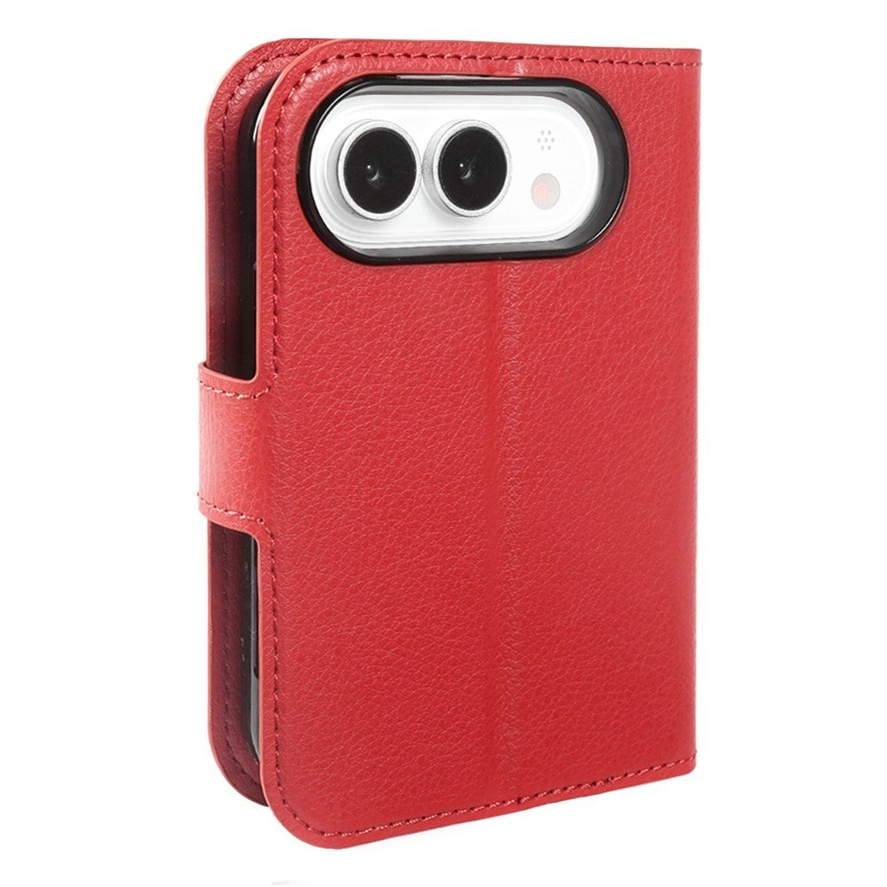 iPhone Fold EIDERWOOD Kunstskinn Flip Deksel m. Kortholder & Ståfunksjon - Rød