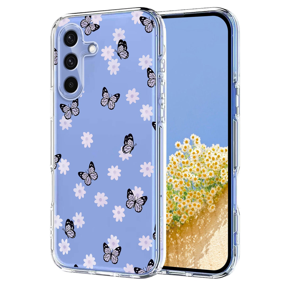Samsung Galaxy S26 FE EIDERWOOD Fleksibelt Plast Deksel med Blomstermotiv - Gjennomsiktig / Sommerfugler