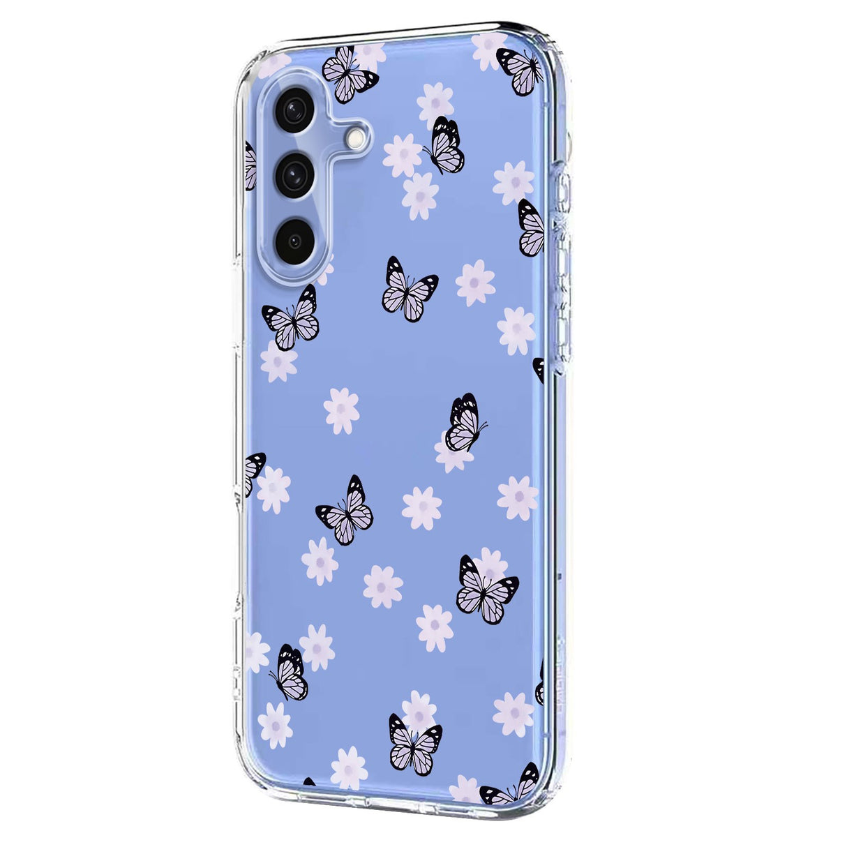 Samsung Galaxy S26 FE EIDERWOOD Fleksibelt Plast Deksel med Blomstermotiv - Gjennomsiktig / Sommerfugler