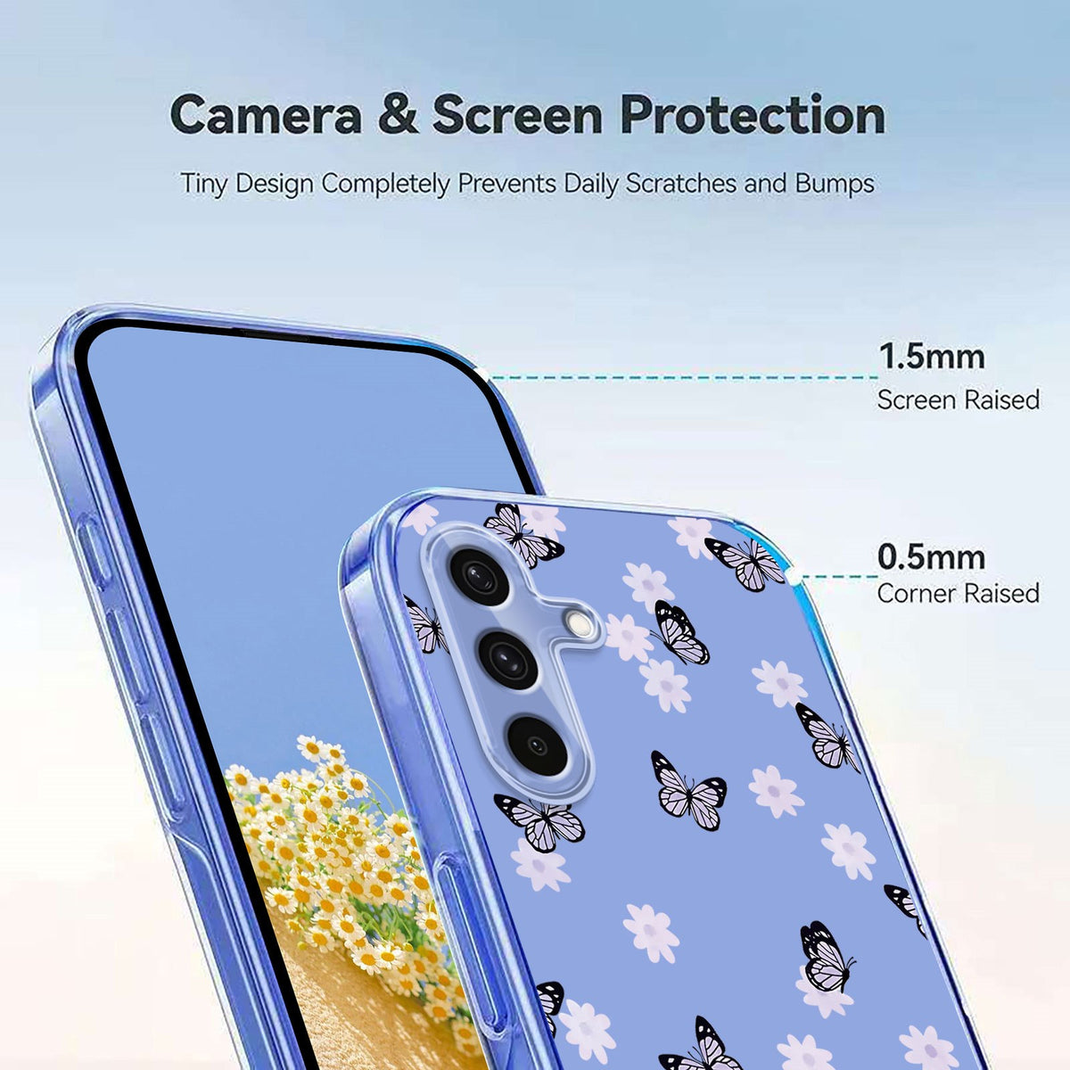 Samsung Galaxy S26 FE EIDERWOOD Fleksibelt Plast Deksel med Blomstermotiv - Gjennomsiktig / Sommerfugler