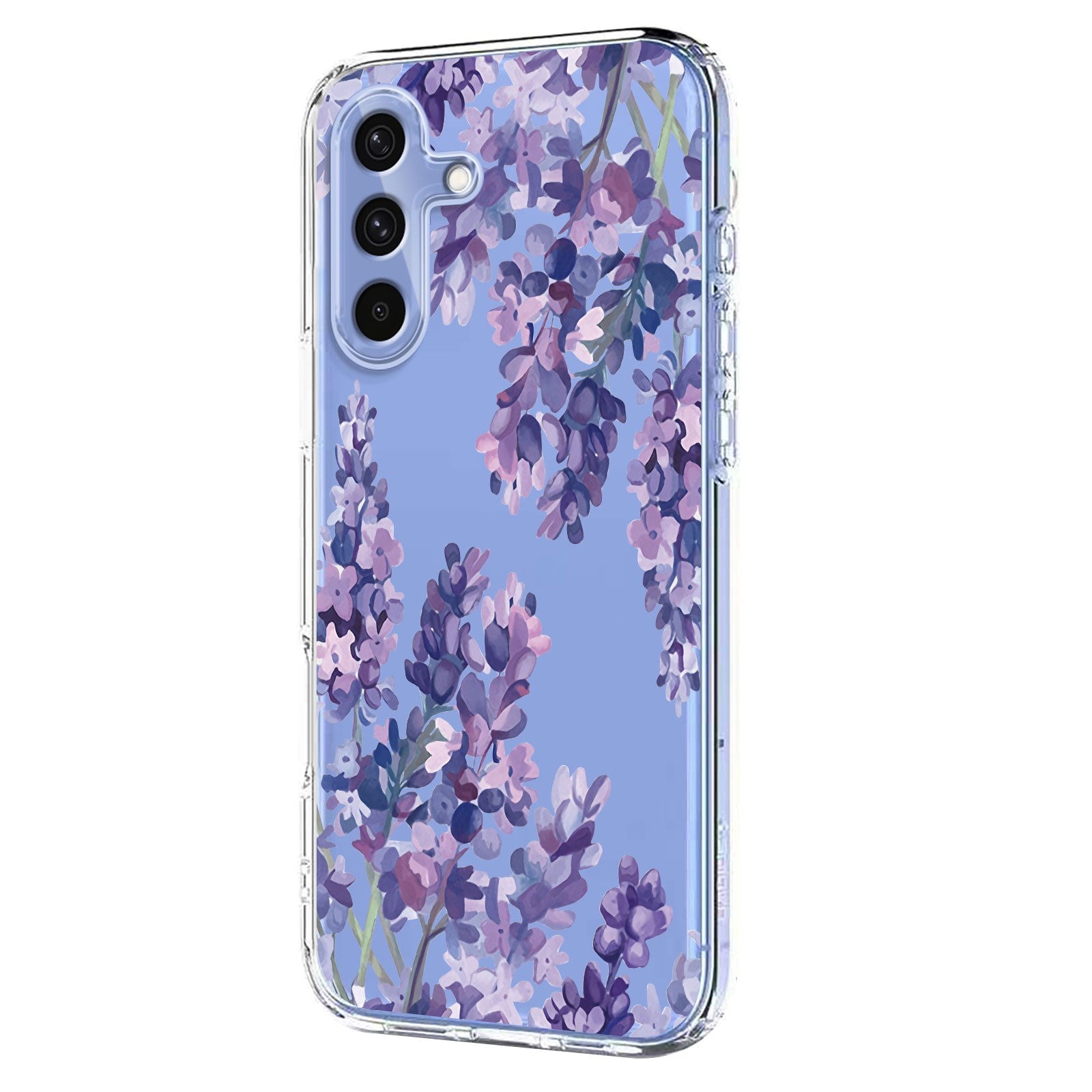 Samsung Galaxy S26 FE EIDERWOOD Fleksibelt Plast Deksel med Blomstermotiv - Gjennomsiktig / Blåregn