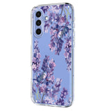 Samsung Galaxy S26 FE EIDERWOOD Fleksibelt Plast Deksel med Blomstermotiv - Gjennomsiktig / Blåregn