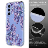 Samsung Galaxy S26 FE EIDERWOOD Fleksibelt Plast Deksel med Blomstermotiv - Gjennomsiktig / Blåregn