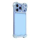 iPhone 18 Pro Todelt Metall Bumper Deksel - Blå