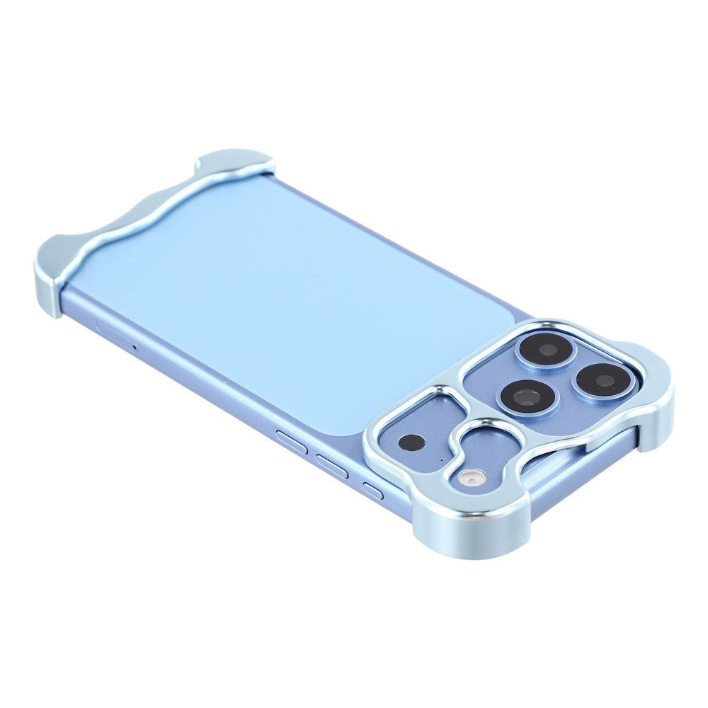 iPhone 18 Pro Todelt Metall Bumper Deksel - Blå