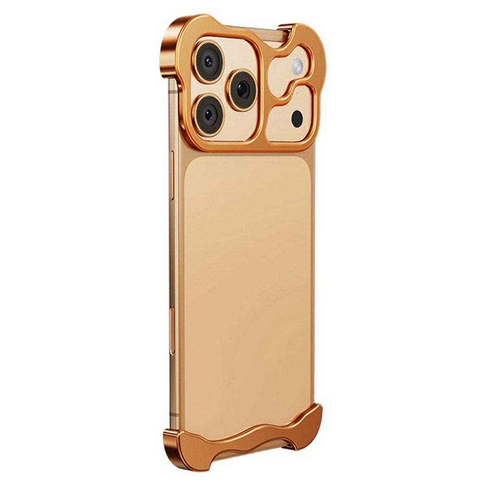 iPhone 18 Pro Max Todelt Metall Bumper Deksel - Oransje