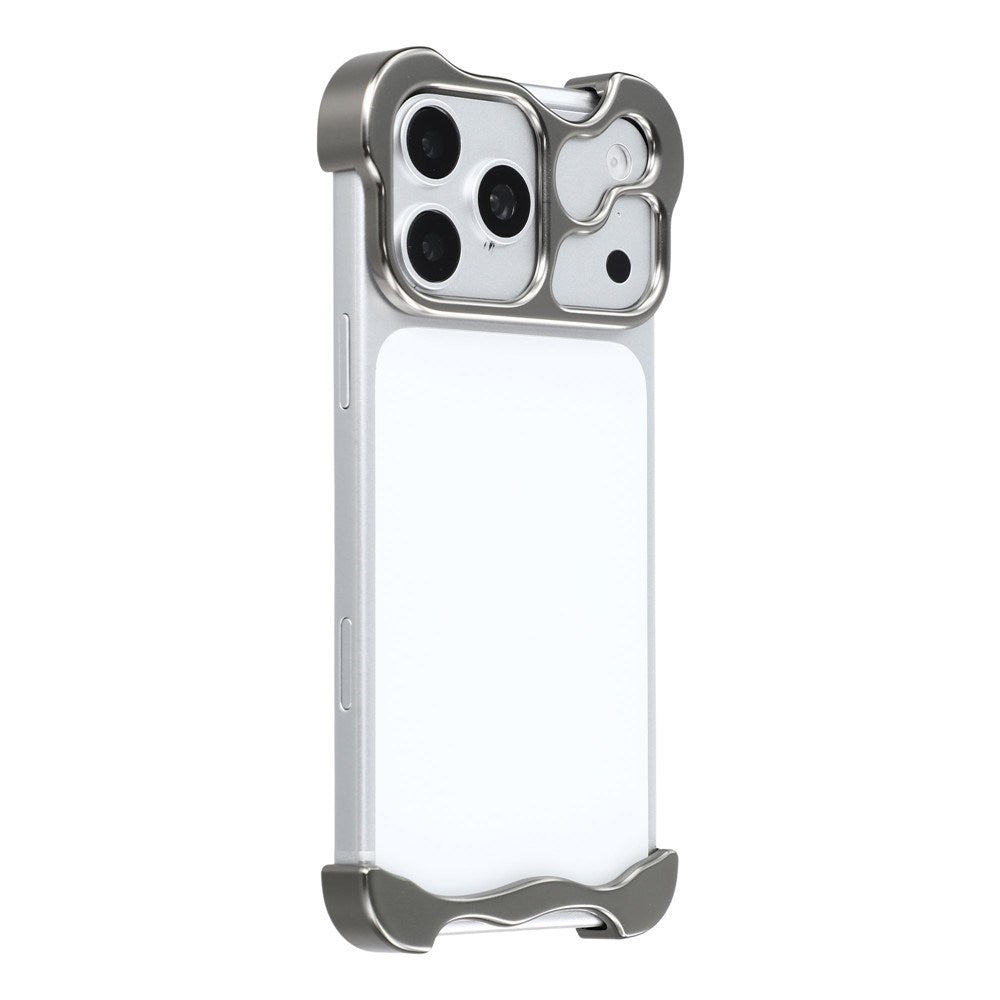 iPhone 18 Pro Max Todelt Metall Bumper Deksel - Grå