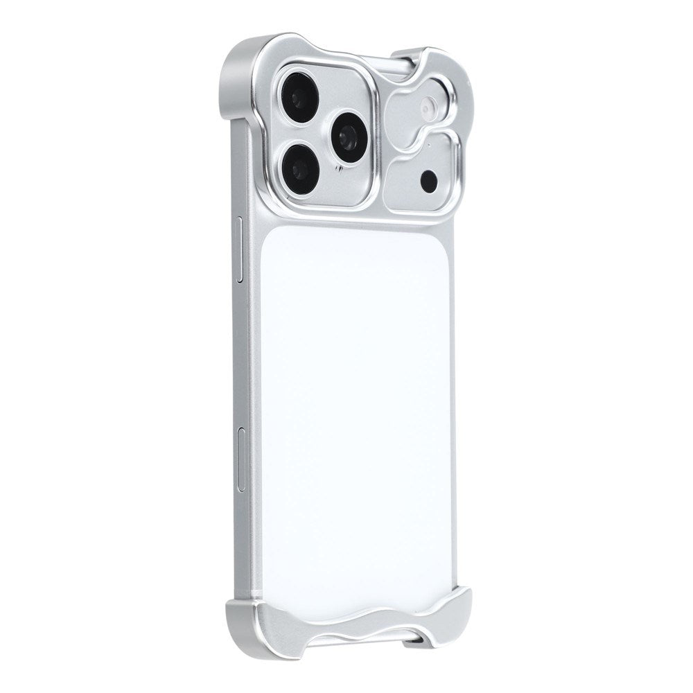 iPhone 18 Pro Max Todelt Metall Bumper Deksel - Sølv