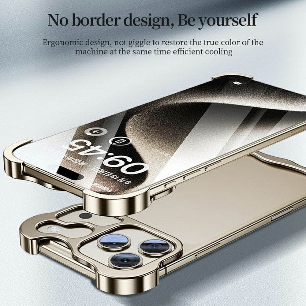 iPhone 18 Pro Max Todelt Metall Bumper Deksel - Sølv